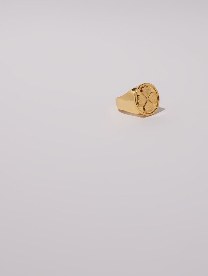 Anello chevalier quadrifoglio
