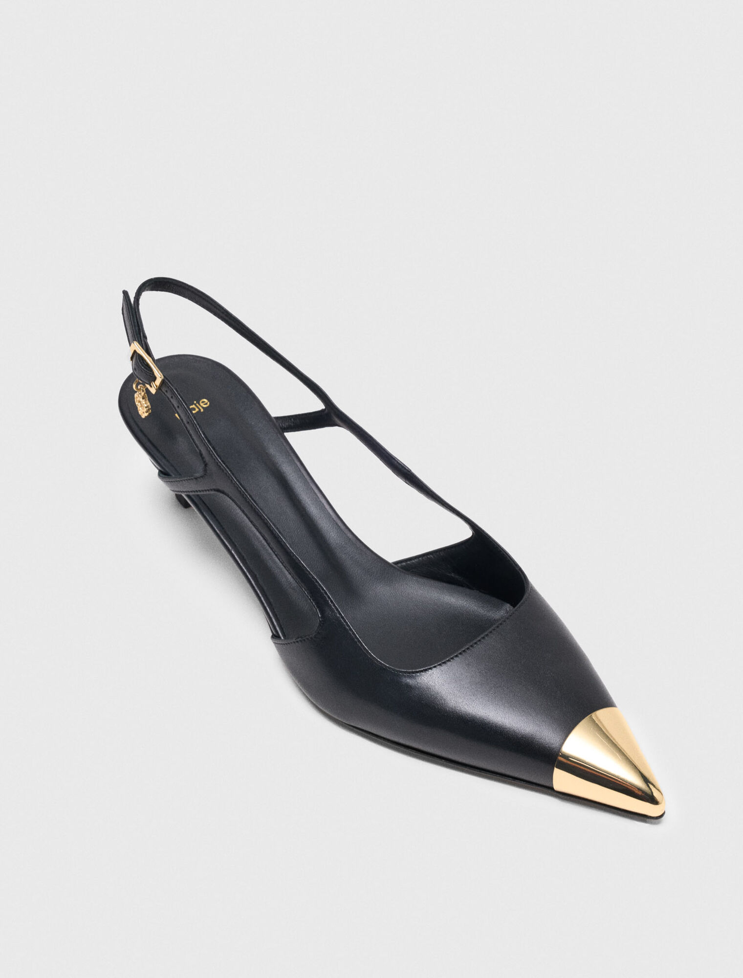 Décolleté slingback in pelle liscia
