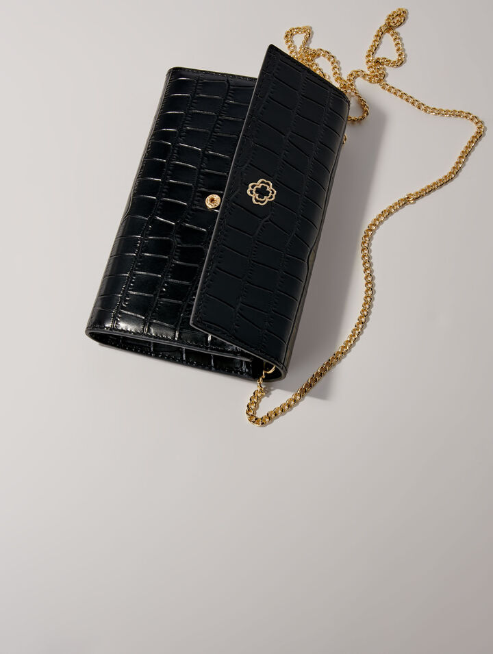 Borsa in pelle goffrata coccodrillo