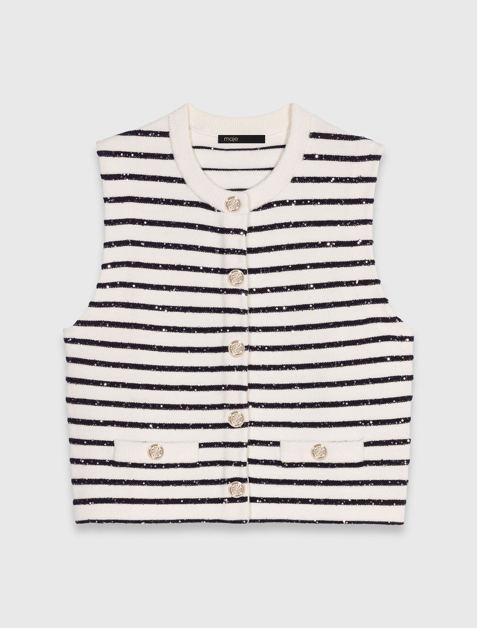 Top a righe in misto lana