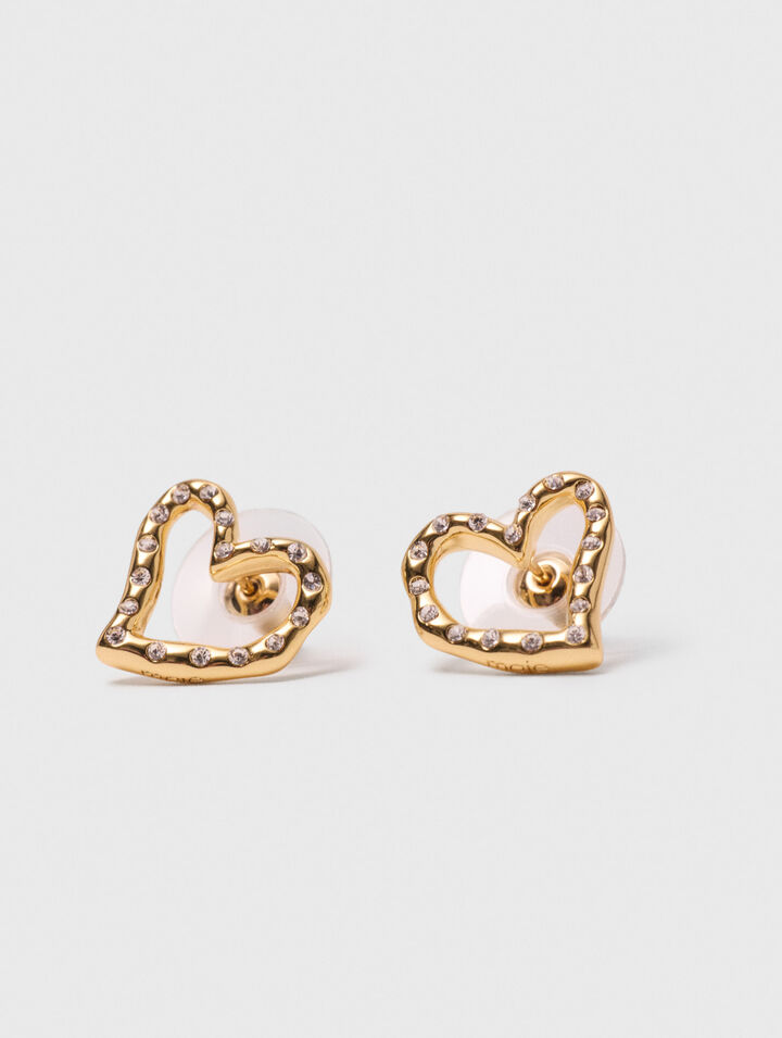 Orecchini a cuore con strass