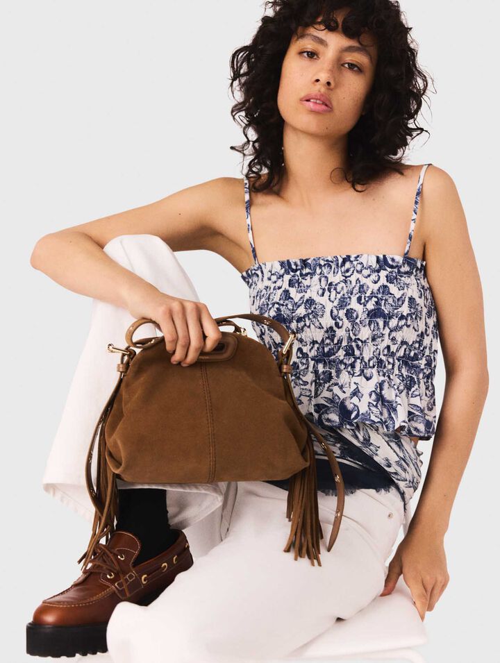 Top a punto smock stampato