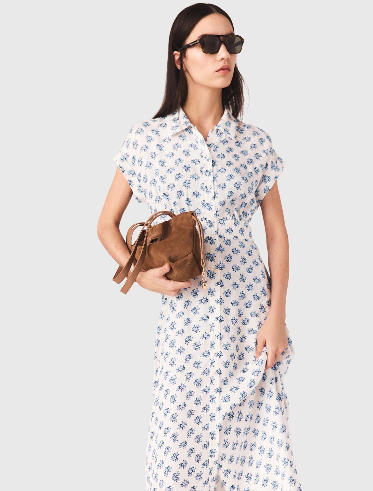 Abito lungo con stampa jacquard