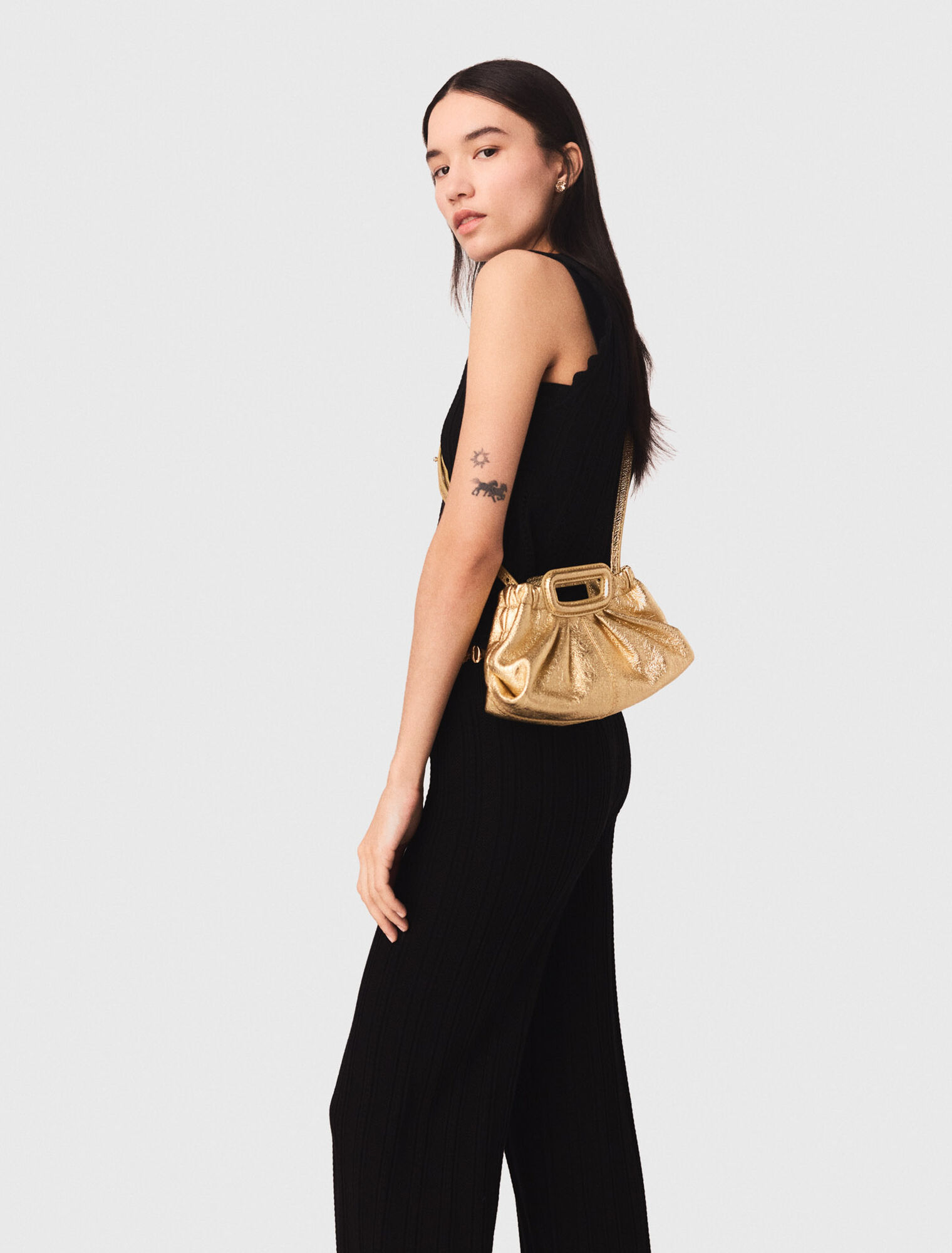 Milpli mini Clutch pelle metallica