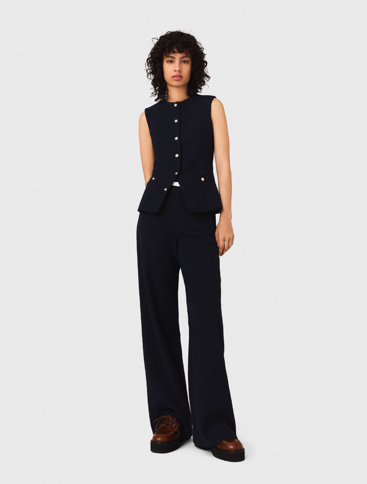 Pantaloni dritti in tweed