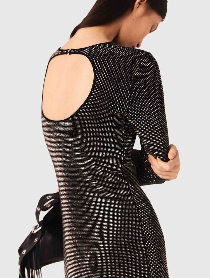 Abito corto in maglia glitterata