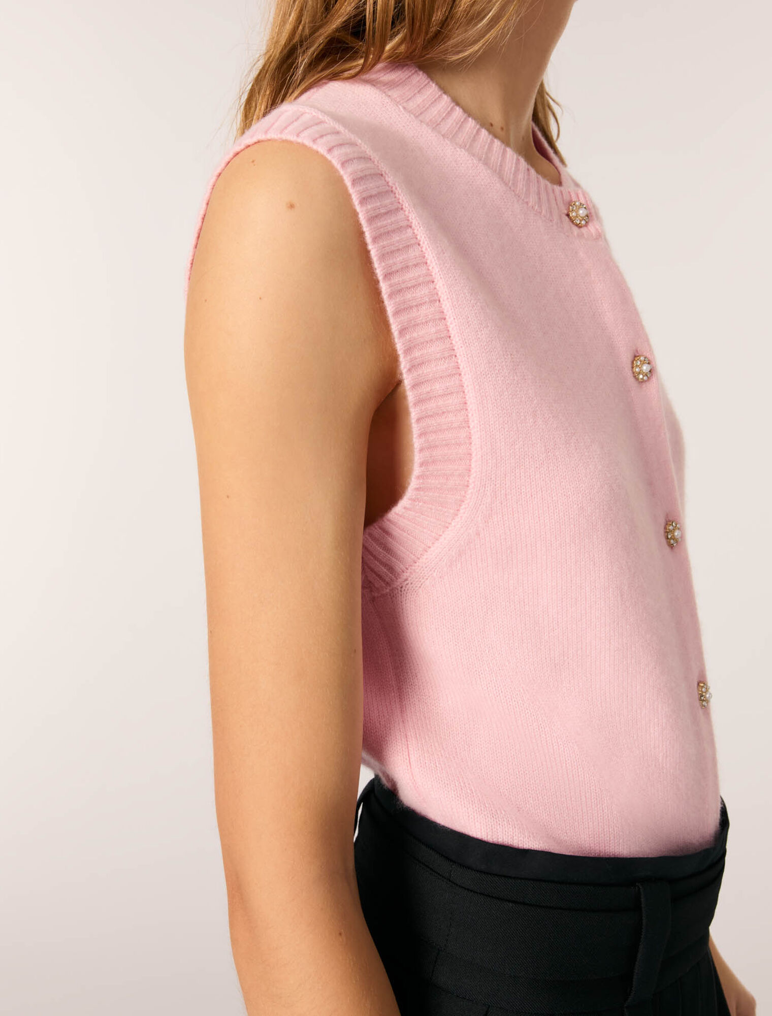 Cardigan in lana senza maniche