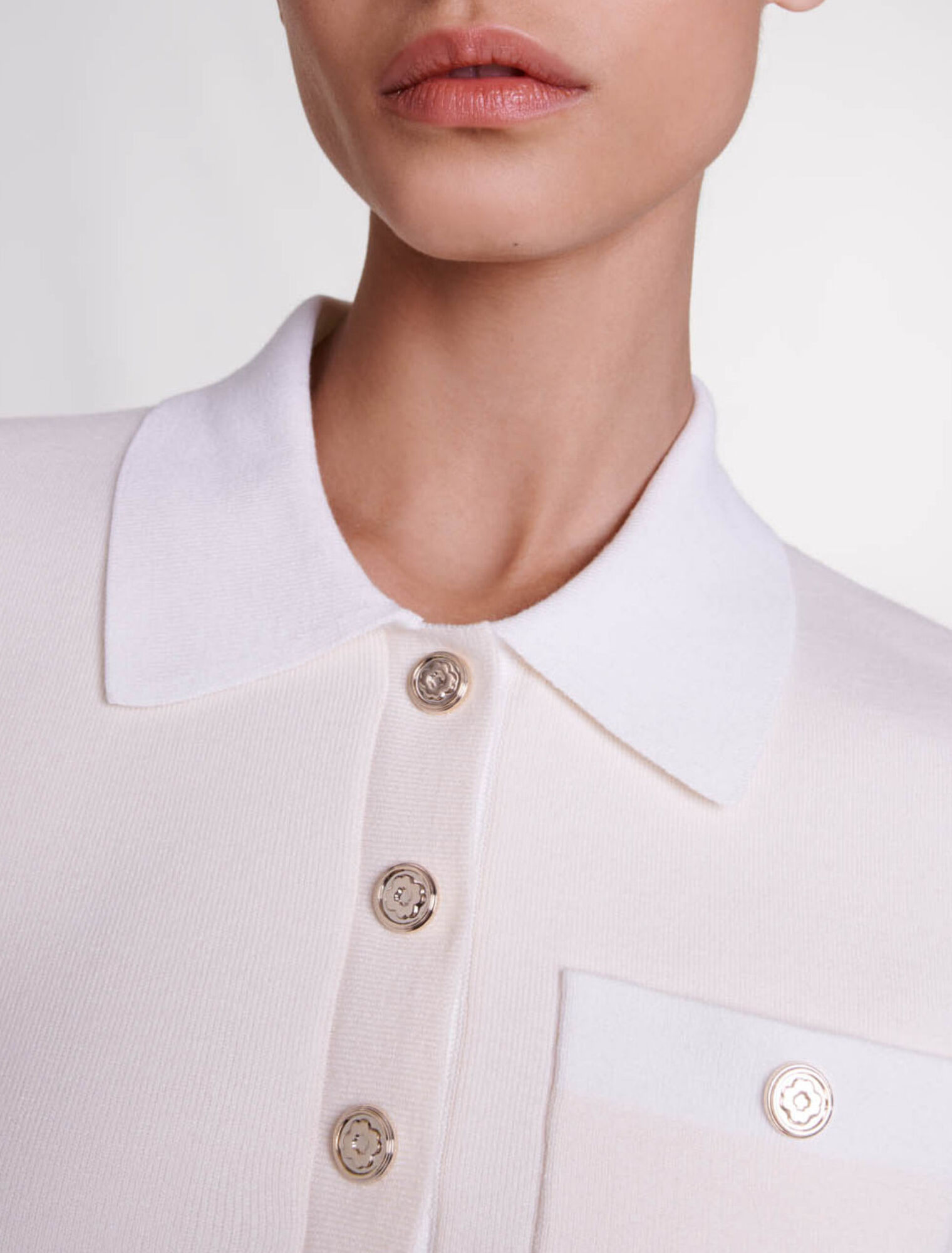 Top in maglia con colletto polo