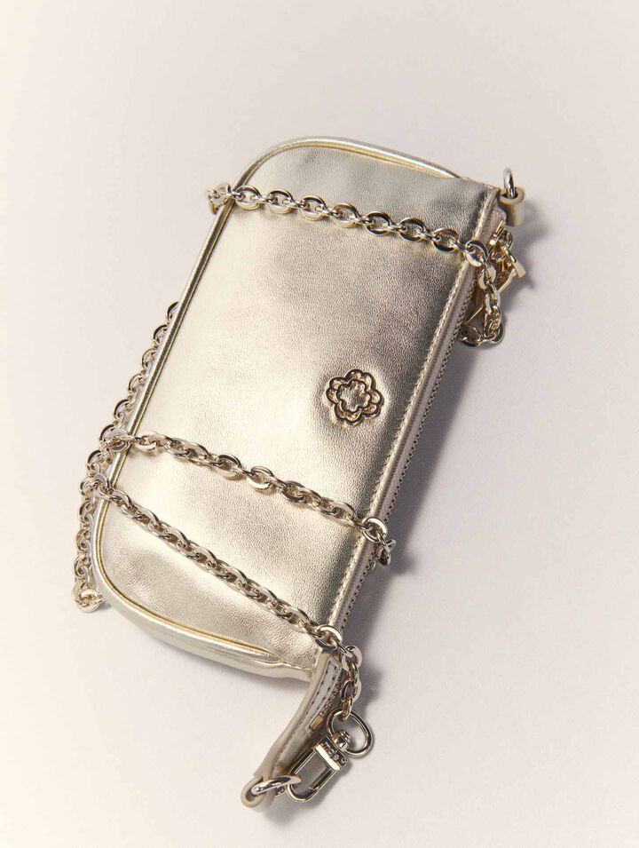Sarah pochette pelle metallizzata