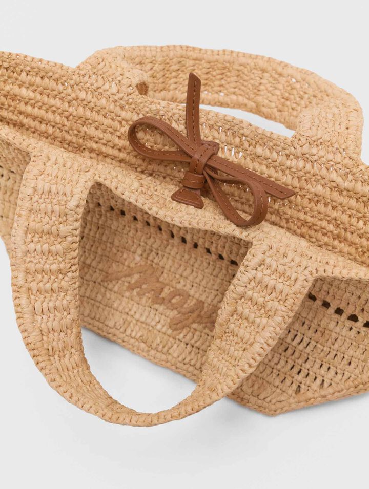 Mini shopping bag in rafia naturale