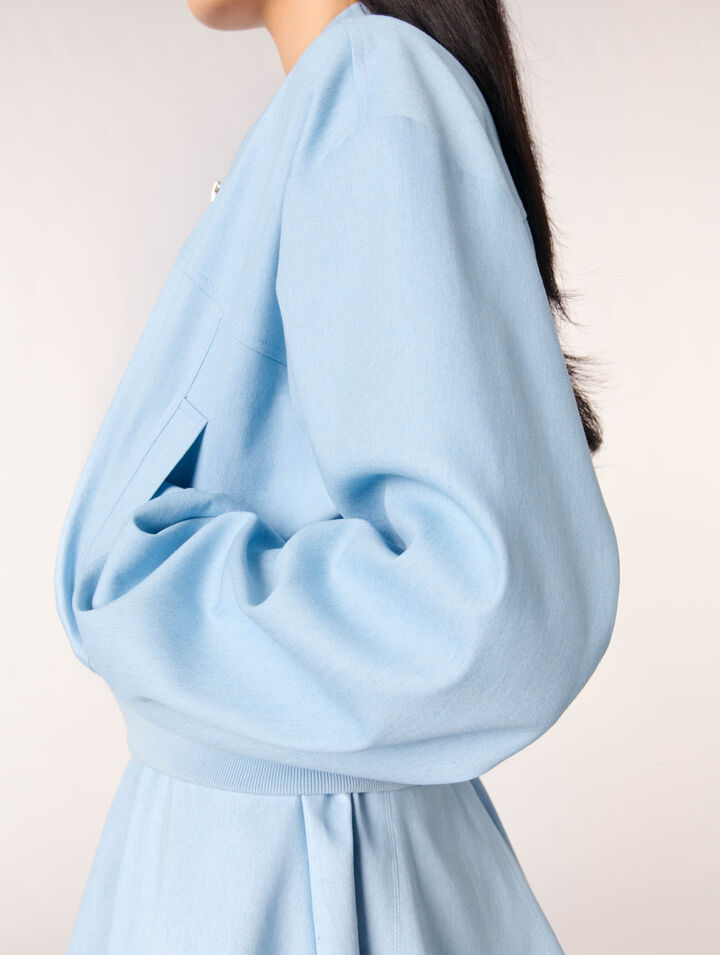 Giubbotto bomber corto in denim