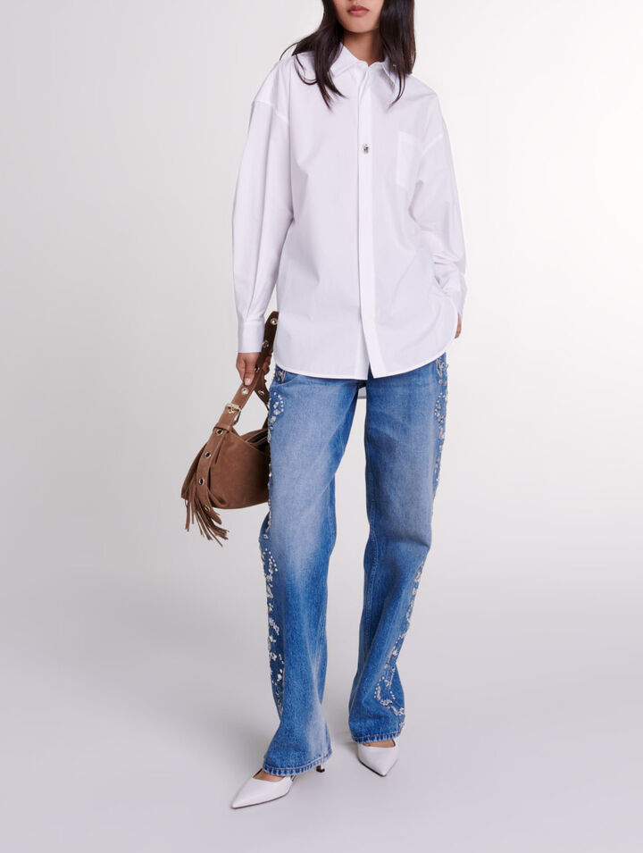 Camicia oversize in popeline