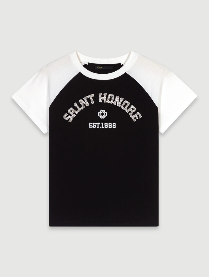 T-shirt "Saint Honoré" con strass