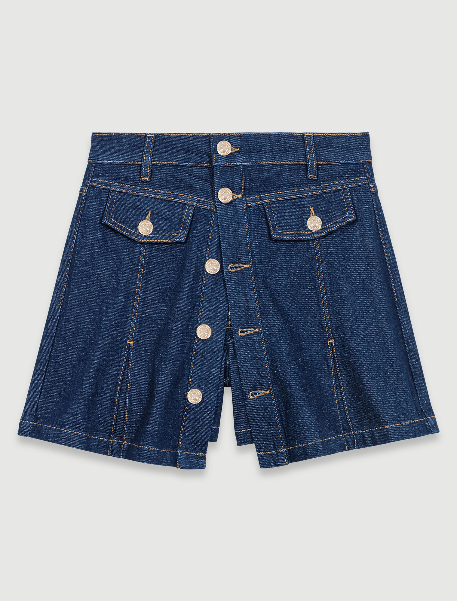 Pantaloncini trompe l'oeil in denim