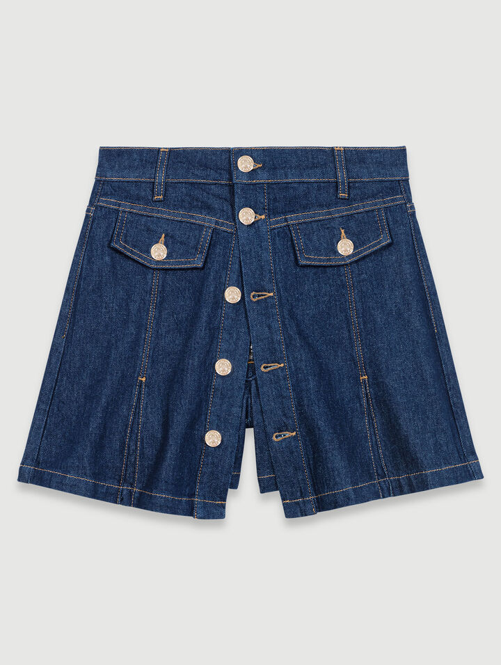 Pantaloncini trompe l'oeil in denim