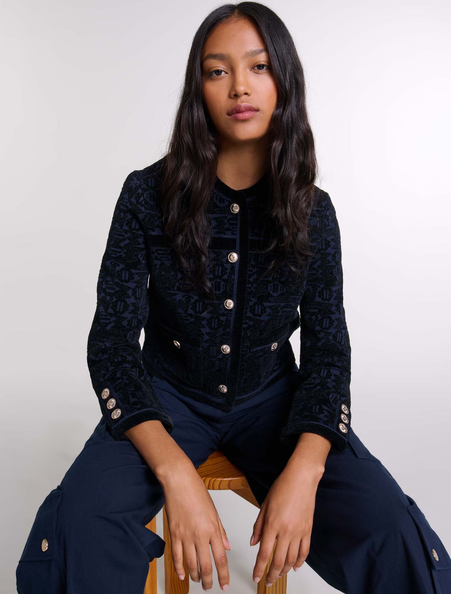 Cardigan in maglia vellutata