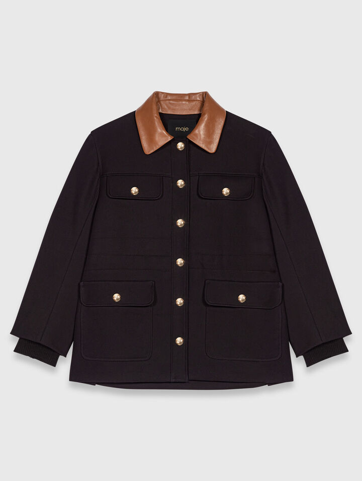Parka collo in pelle rimovibile