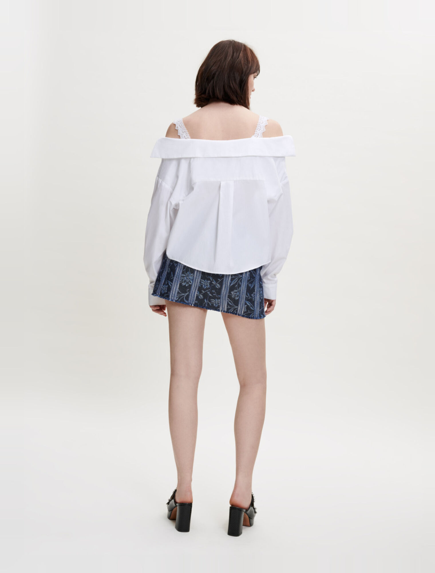 Camicia in pizzo trompe l'oeil