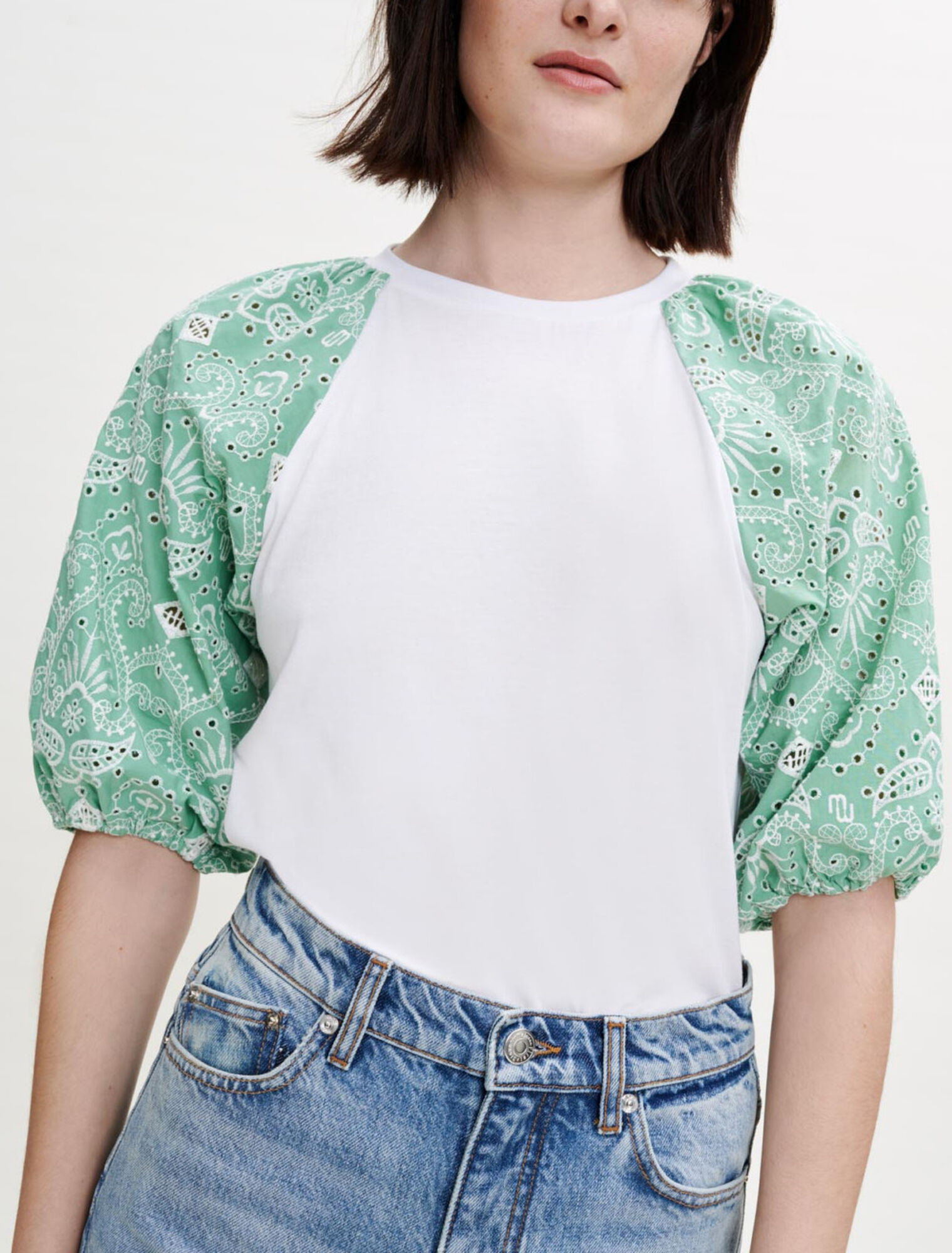 T-shirt in materiale misto