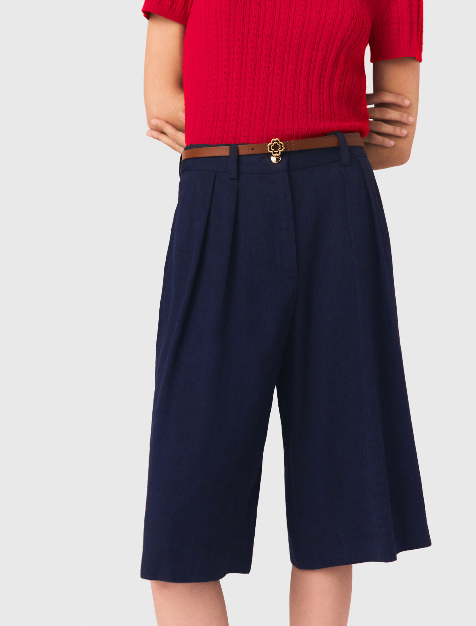 Bermuda in lino misto