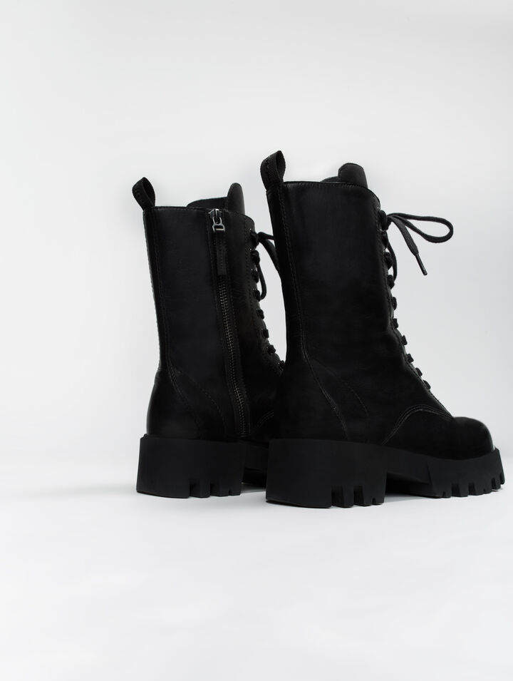 Stivaletto in pelle liscia