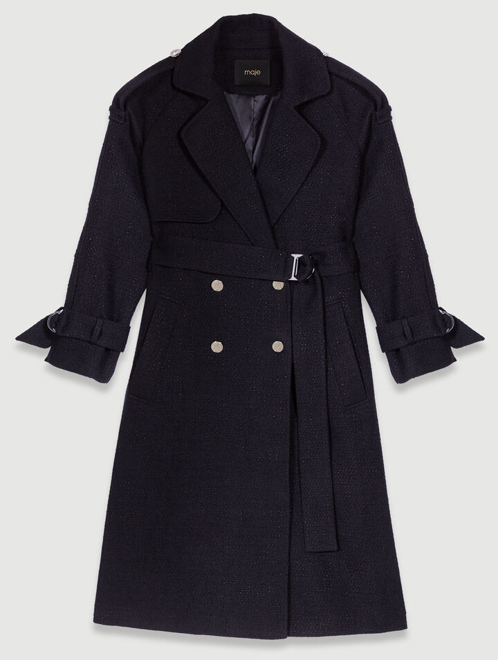 Trench in tweed