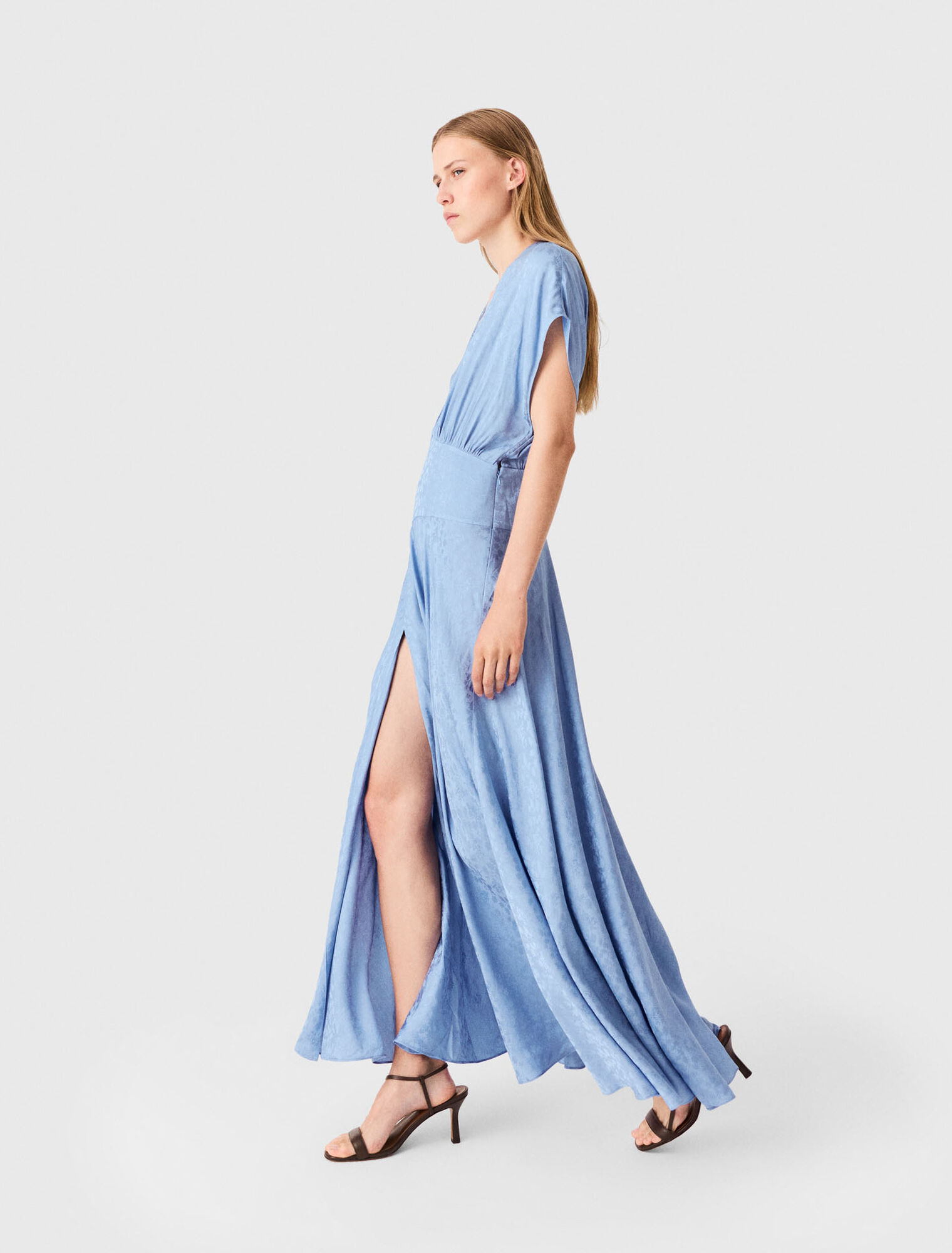 Abito lungo con stampa jacquard