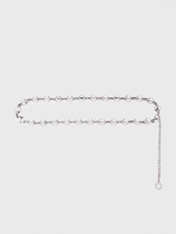 Cintura a catena con strass