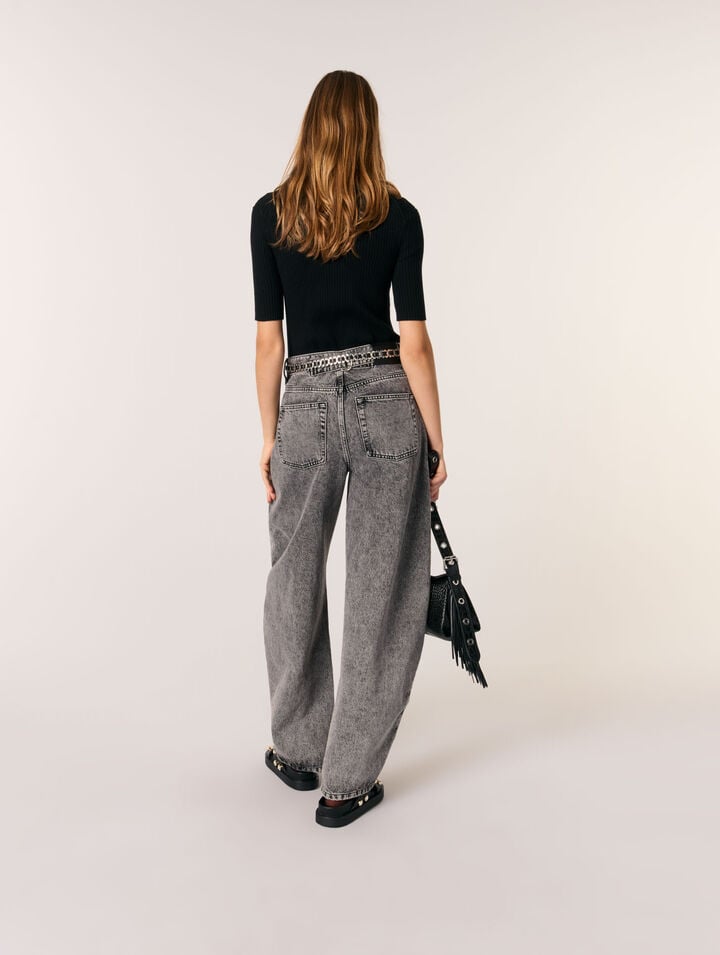 Top in maglia a coste