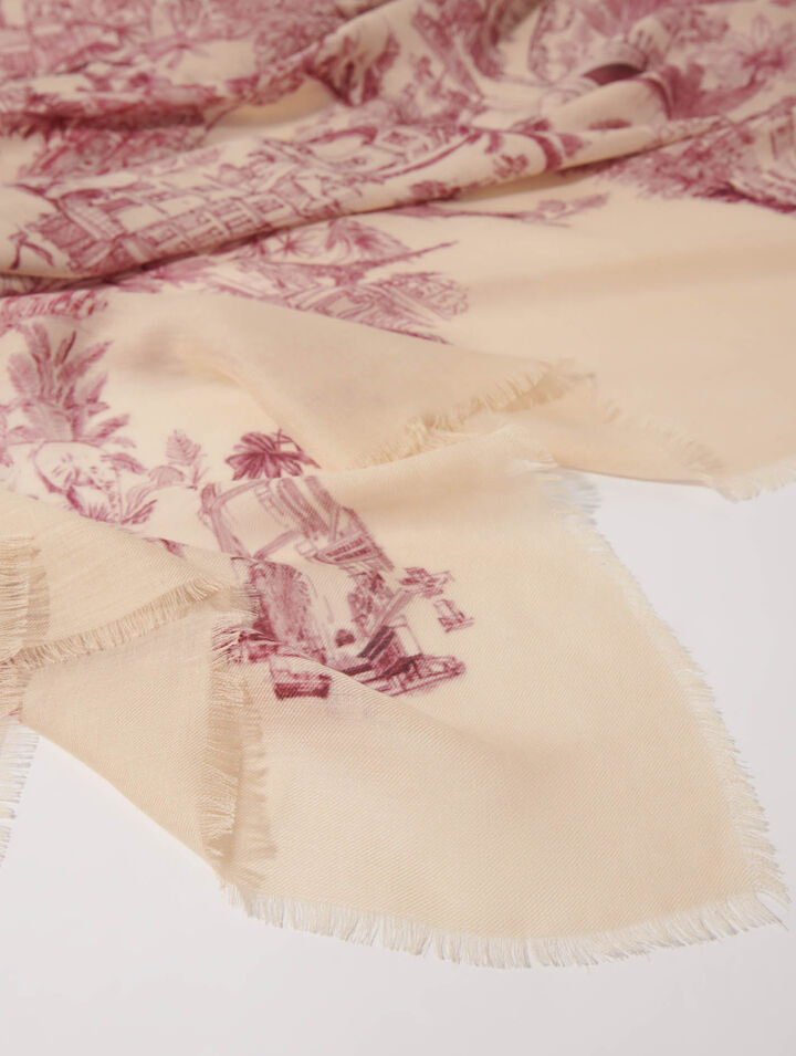 Sciarpa in misto cashmere stampato
