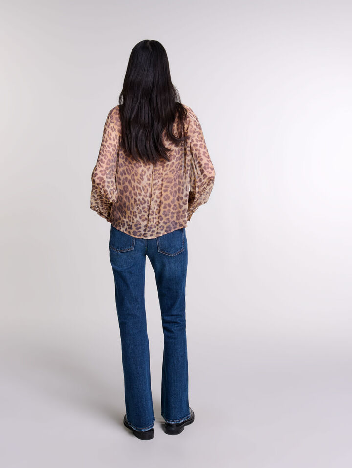 Camicia stampa colletto con fiocco