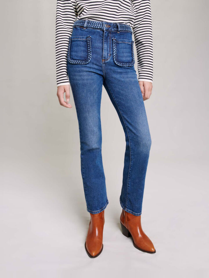 Jeans con dettagli intrecciati