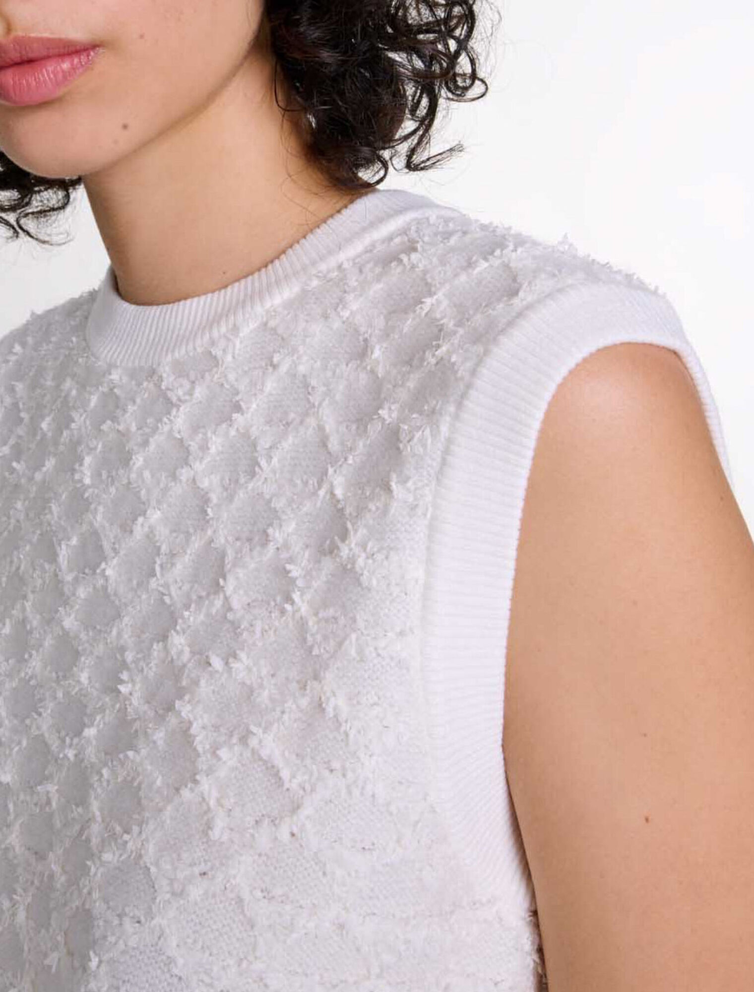 Maglione senza maniche in maglia