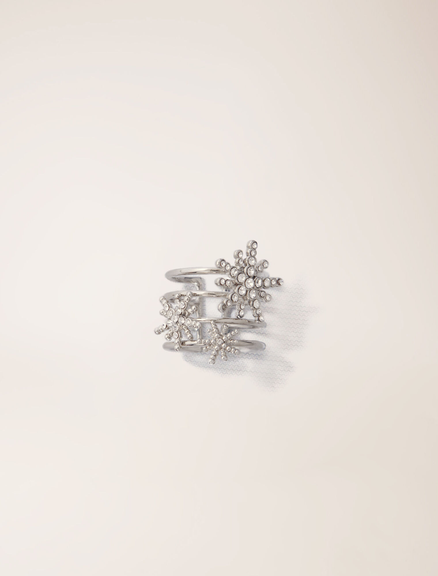 Anello a cerchi con stelle strass