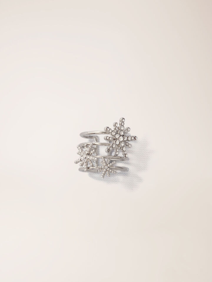 Anello a cerchi con stelle strass