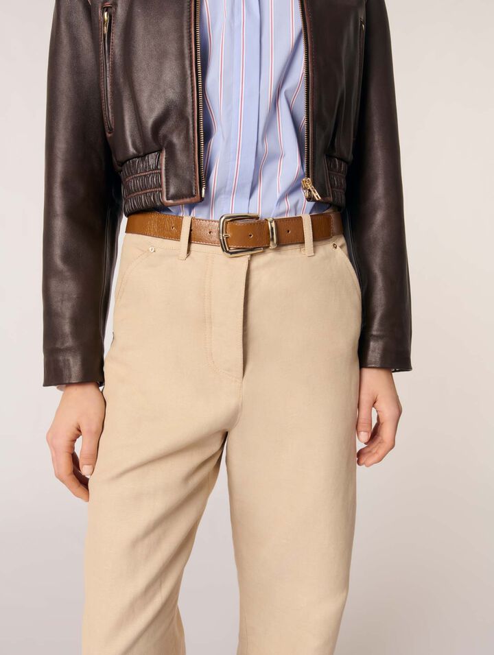Pantaloni da tailleur lino e cotone