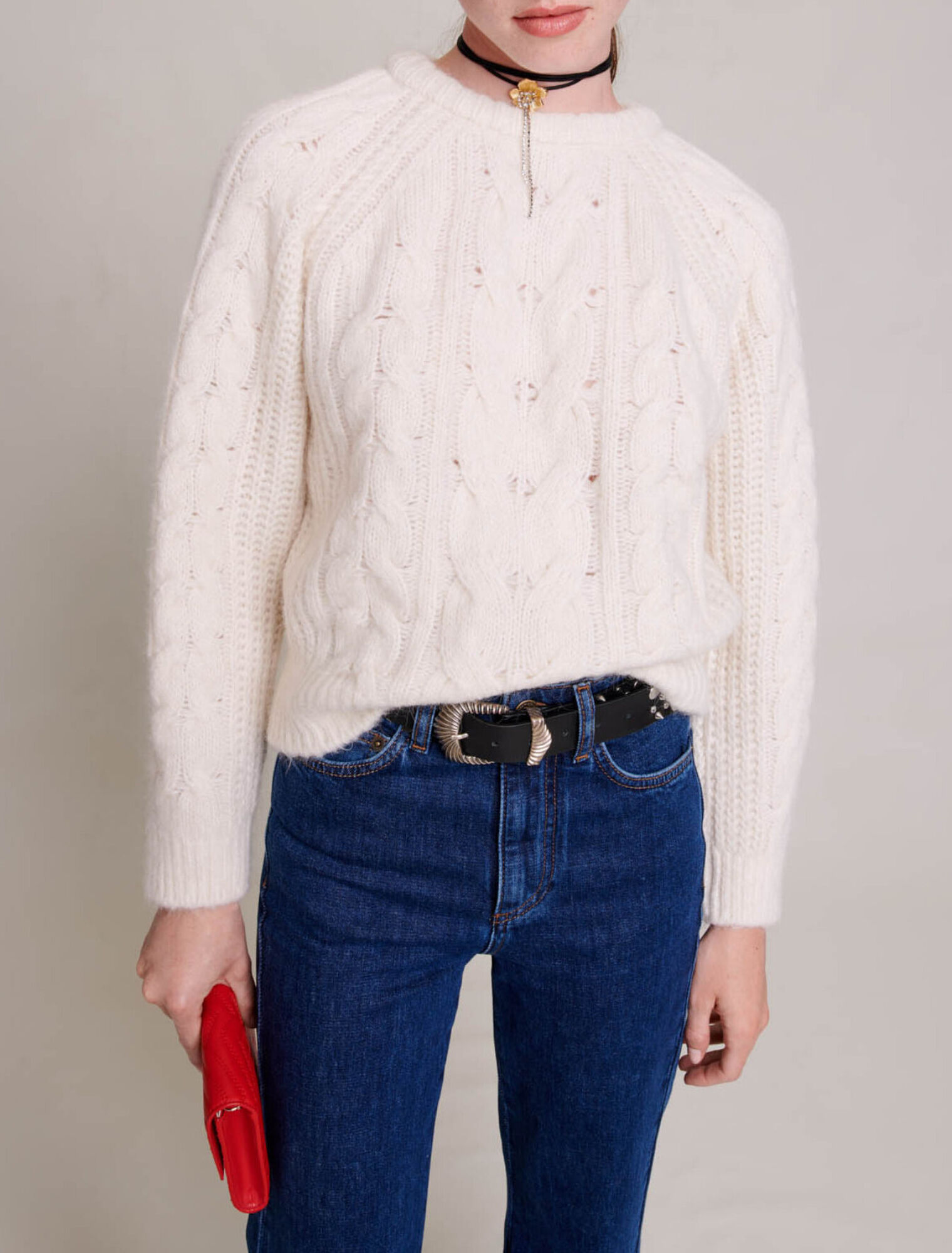 Maglione in maglia intrecciata
