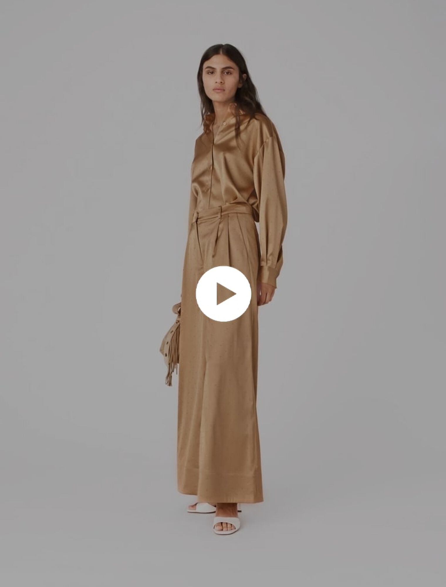 Camicia in raso con strass