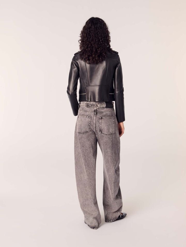 Giubbotto in pelle stile biker