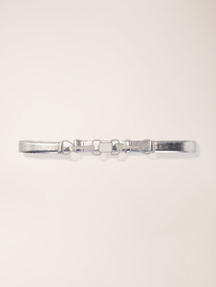 Cintura in pelle metallizzata