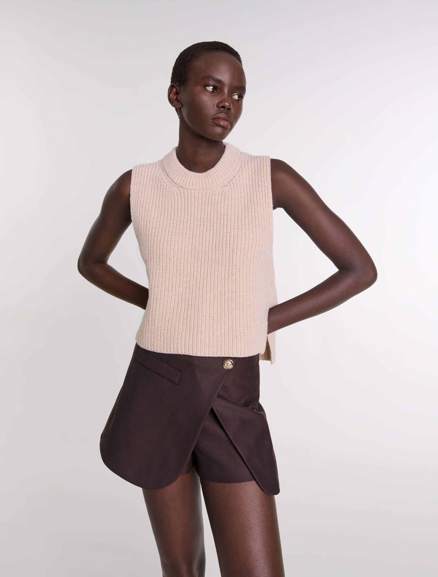 Maglione in lana senza maniche
