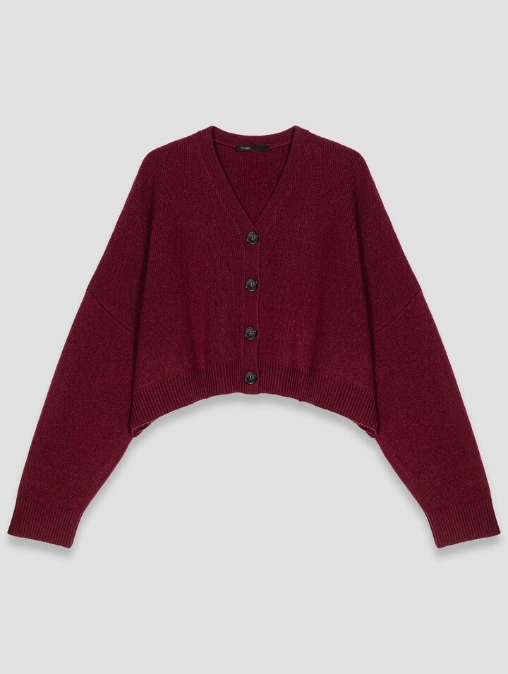 Cardigan cropped in misto lana