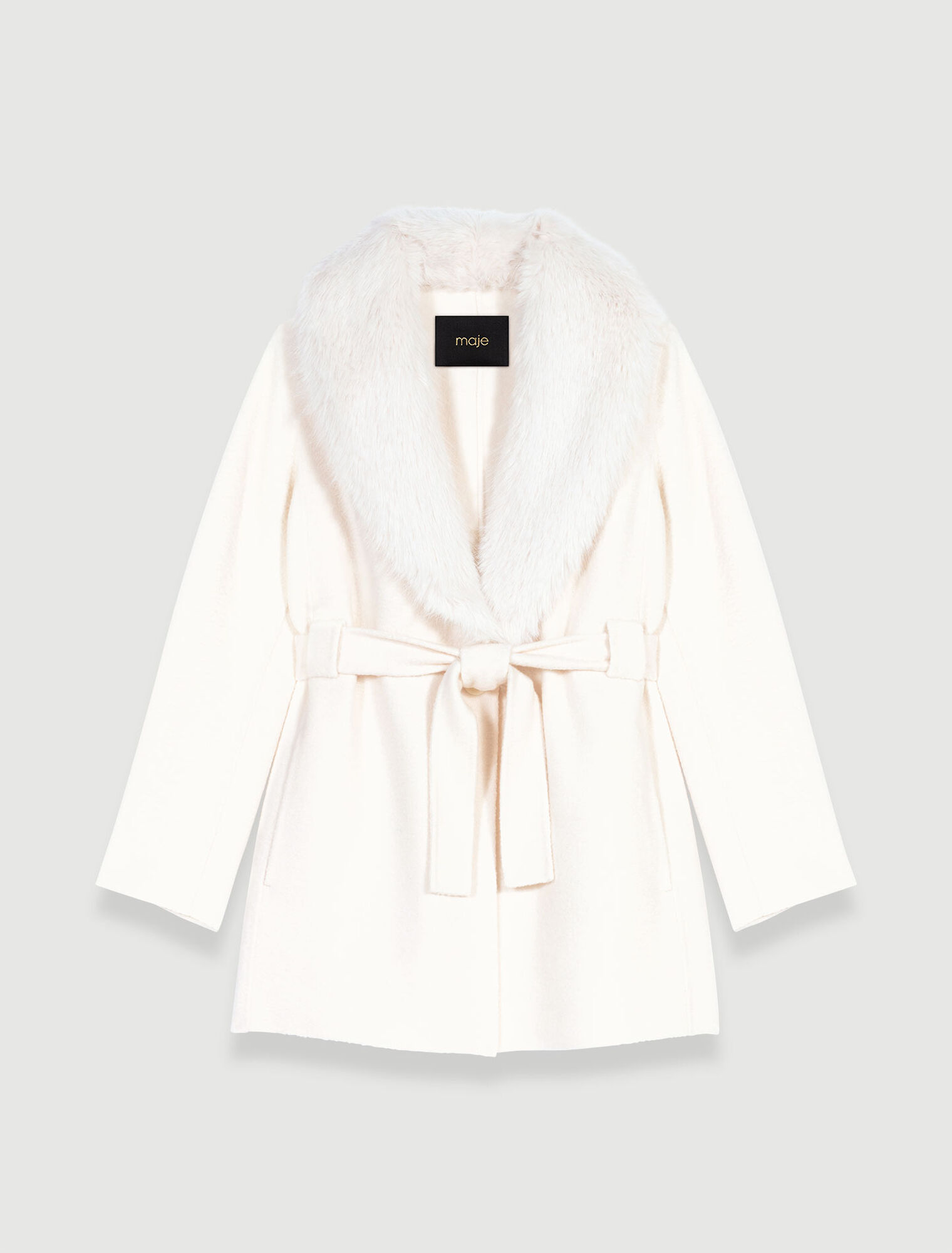 Cappotto lungo in ecopelliccia
