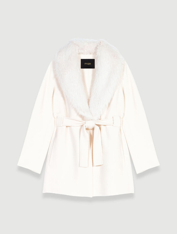 Cappotto lungo in ecopelliccia