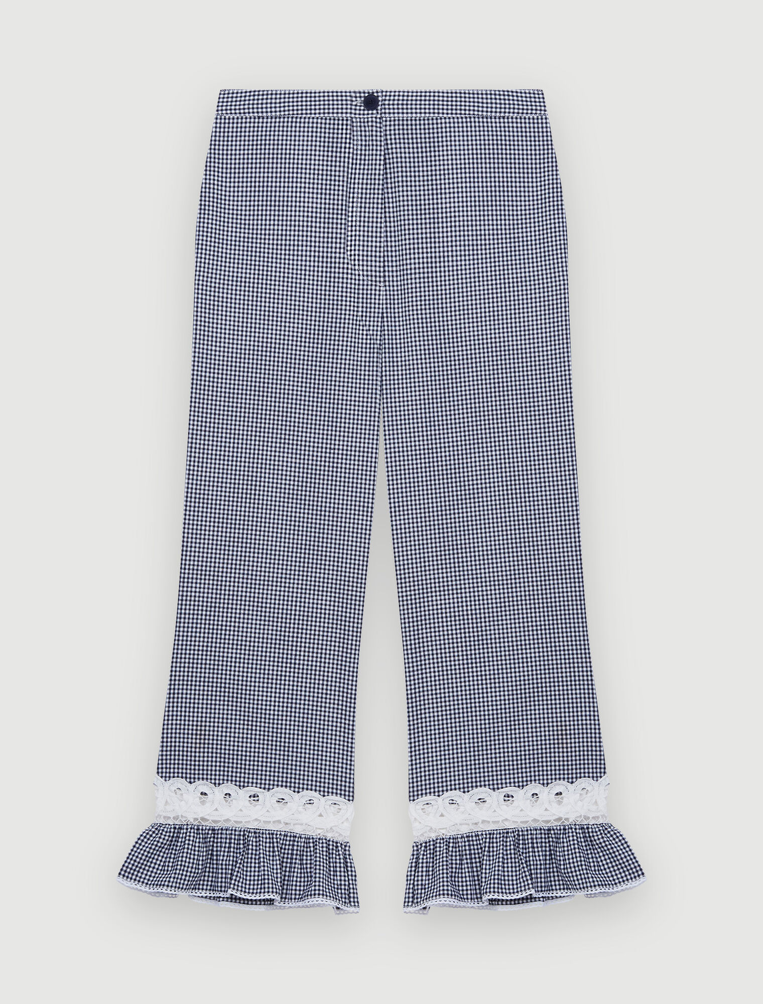 Pantaloni in pizzo e percalle