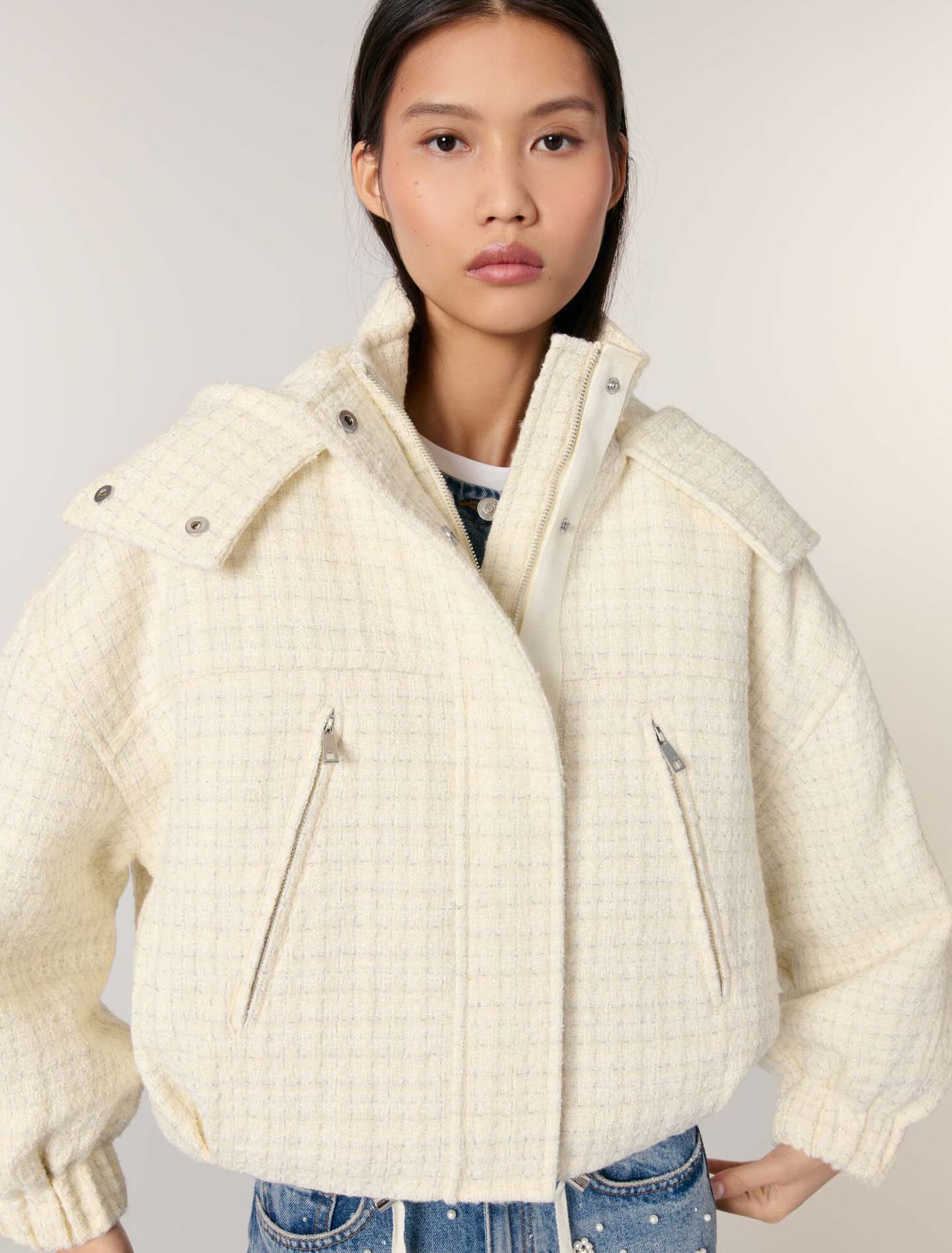 Piumino in tweed