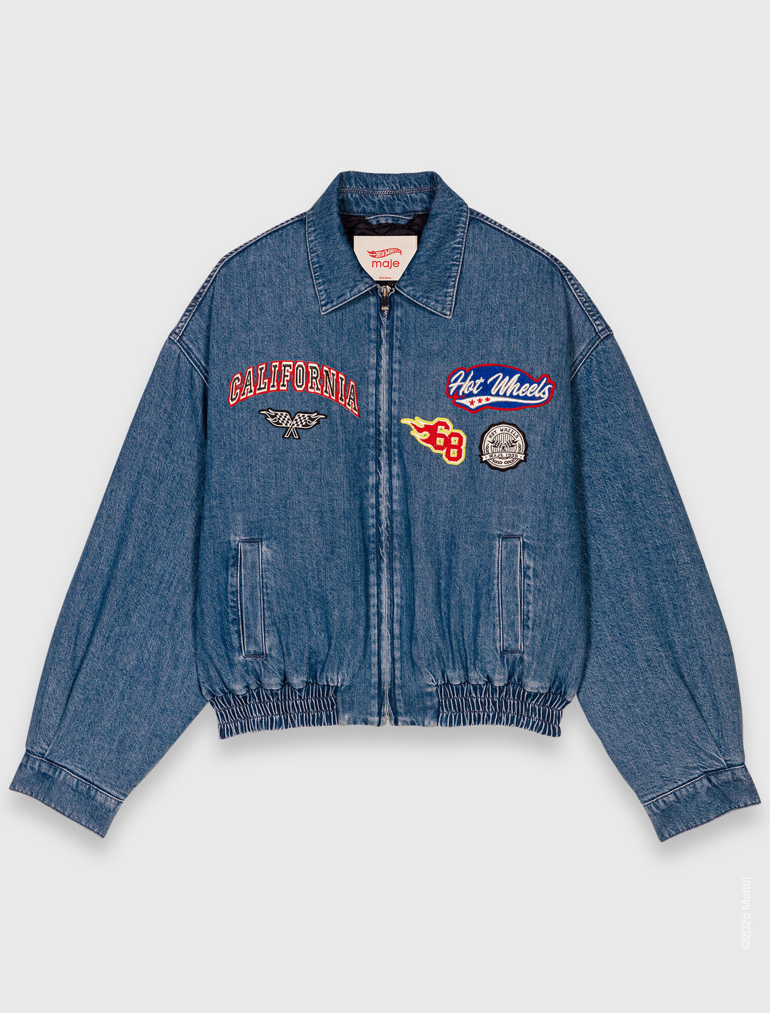 Giacca oversize in denim ricamato