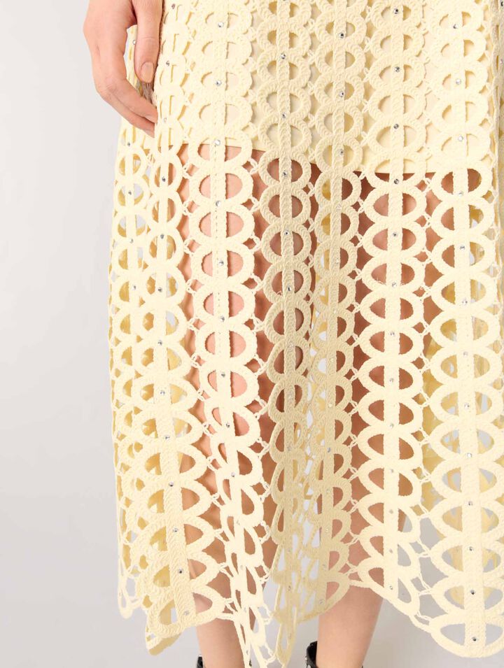 Abito midi in crochet glitterato