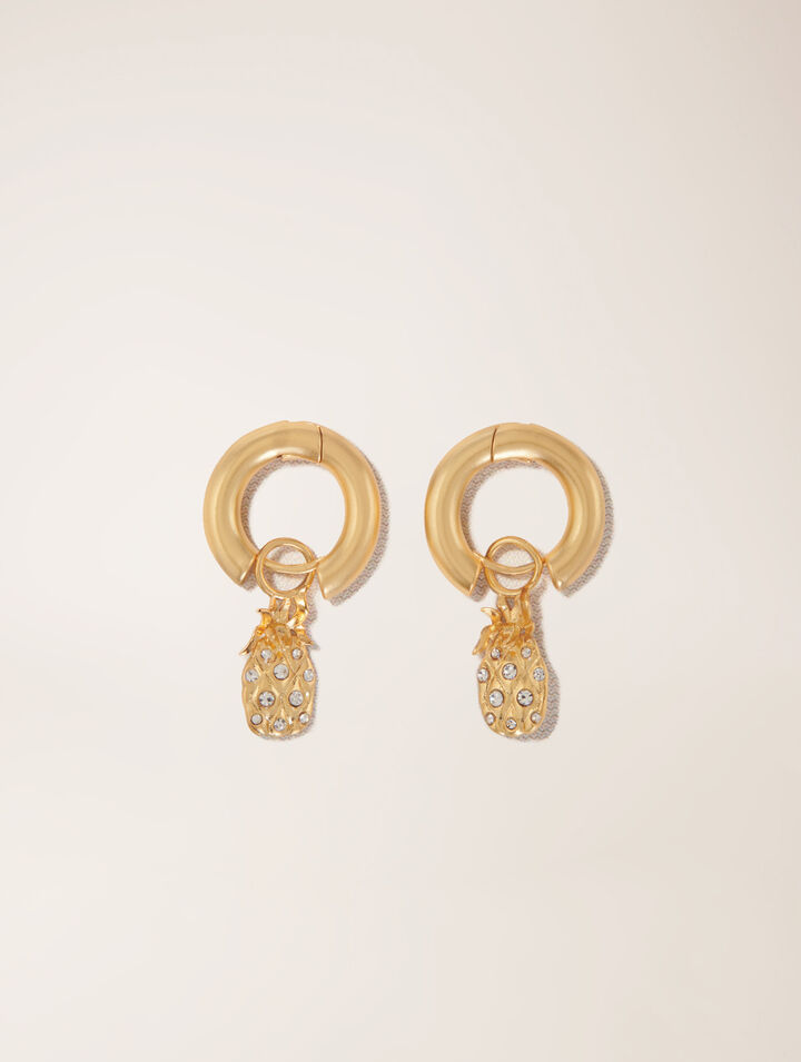 Mini-orecchini cerchi ananas strass