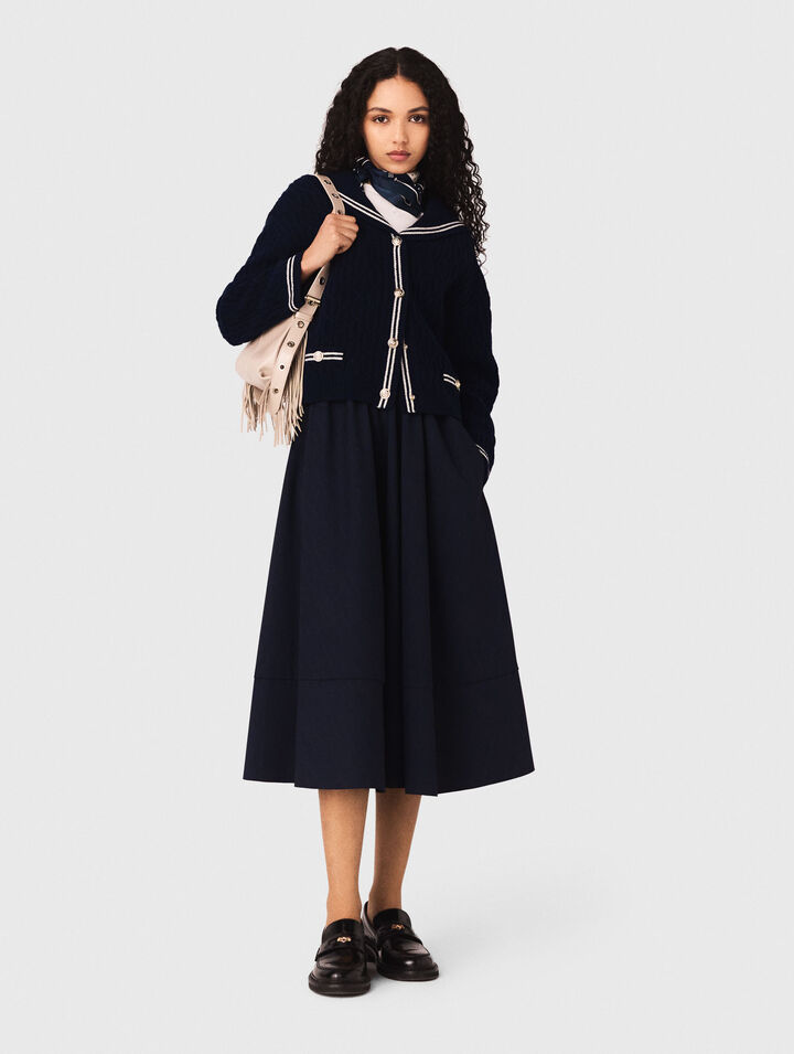 Gonna tailleur midi a righe